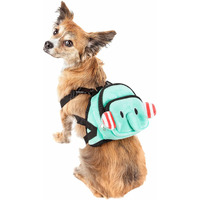 Pet Life  'Dumbone' Dual-Pocketed Compartmental Animated Dog Harness and Pet Backpack Carrier with Added Pouch Along The Dog Packpack