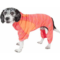 Pet Life  Active Downward Dog Hoodie and Flexible Full Body Dog T-Shirt - Lightweight Dog Fitness Tracksuit and Yoga Dog Clothes Featuring 4-Way Stretch, Reflective and Quick-Dry Technology