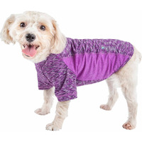 Pet Life  Active 'Warf Speed' Heathred Dog Fitness and Yoga Pet T-Shirt Dog Clothes - Performance Dog T-Shirt with 4-Way-Stretch, Reflective and Quick-Dry Technology - Summer Dog Shirts X-Large