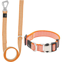 Pet Life Escapade Outdoor Series 2-in-1 Convertible Dog Leash and Collar, LG, Orange