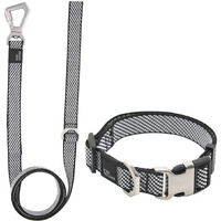 Pet Life Escapade Outdoor Series 2-in-1 Convertible Dog Leash and Collar, SM, Grey