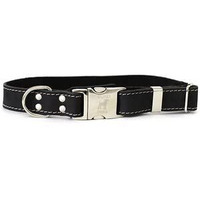 Euro Dog Affordable European Luxury Soft Leather Quick Release Buckle Dog Collar Made in USA (Black, XS Width 5/8  Range 9 -12 )