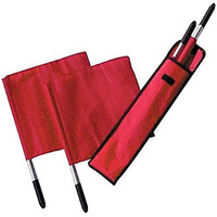 Tandem Sport Deluxe Red Linesman Flags - Referee Flags with Comfortable Soft Grip Handles - Volleyball and Soccer Referee Flags - Set of 4 with Carrying Bag