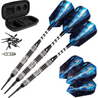 Viper Astro 80% Tungsten Soft Tip Darts with Storage/Travel Case, Black Rings, 18 Grams