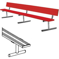 BSN BEPG08CR 75' Portable Bench with Back, Red