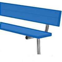 BSN BEPB21CB 21' Permanent Bench with Back, Royal