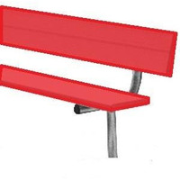 BSN BEPB15'CR 15' Permanent Bench with Back, Red