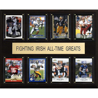 C&I Collectables Notre Dame Fighting Irish All-Time Greats Plaque, Sports Memorabilia Decorative Plaque, Wall Art, Cherry Wood, 12  x 15