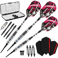 Viper Grim Reaper 80% Tungsten Soft Tip Darts with Storage/Travel Case, Medium Knurling, 18 Grams, Blue