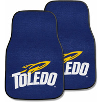 FANMATS 5486 Toledo Rockets Front 2-Piece Team Logo Carpet Car Mat Set, Front Row Automotive Floor Mats, Non-Slip Backing, Team Colors