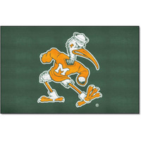 FANMATS 5066 Miami Hurricanes Ulti-Mat Rug - 5ft. x 8ft. | Sports Fan Area Rug, Home Decor Rug and Tailgating Mat -  Sebastian the Ibis  Logo, Black