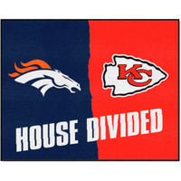 FANMATS 9579 NFL Broncos / Chiefs House Divided Rug