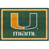 FANMATS 6313 University of Miami 5ft. x 8 ft. Plush Area Rug