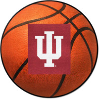 FANMATS 1814 Indiana Hooisers Basketball Shaped Rug - 27in. Diameter, Basketball Design, Sports Fan Accent Rug