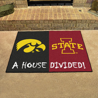 FANMATS 8605 Iowa / Iowa State House Divided Rug - 34 in. x 42.5 in.