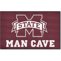 FANMATS 14575 Mississippi State Bulldogs Man Cave UltiMat Rug - 5ft. x 8ft. | Sports Fan Area Rug, Home Decor Rug and Tailgating Mat