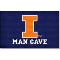 FANMATS 14643 Illinois Illini Man Cave UltiMat Rug - 5ft. x 8ft. | Sports Fan Area Rug, Home Decor Rug and Tailgating Mat