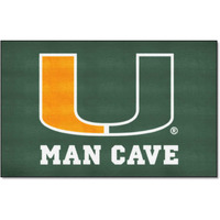 FANMATS 14667 Miami Hurricanes Man Cave UltiMat Rug - 5ft. x 8ft. | Sports Fan Area Rug, Home Decor Rug and Tailgating Mat