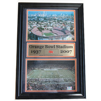 Encore Select NCAA University of Miami 12x18 Framed Orange Bowl Stadium Print and Piece of Stadium