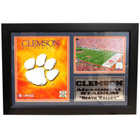 Encore Select 129-14 NCAA Clemson University Framed Memorial Stadium Print, 12-Inch by 18-Inch