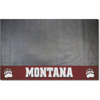 FANMATS 16847 Montana Grizzlies Vinyl Grill Mat - 26in. x 42in. - Deck Patio Protective Mat | Oil, flame, and UV resistant