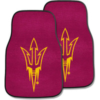 FANMATS 17147 Arizona State Sun Devils Front 2-Piece Team Logo Carpet Car Mat Set, Front Row Automotive Floor Mats, Non-Slip Backing, Team Colors -  Pitchfork  Logo