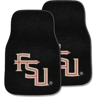 Fan Mats Florida State Seminoles NCAA Car Floor Mats (2 Front) Seminole Logo On Black