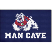 FANMATS 17263 Fresno State Bulldogs Man Cave Tailgater Rug - 5ft. x 6ft. Sports Fan Area Rug, Home Decor Rug and Tailgating Mat - Navy