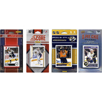 NHL Nashville Predators 4 Different Licensed Trading Card Team Sets, Brown, One Size