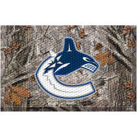 FANMATS 19179 Vancouver Canucks Rubber Scraper Door Mat, Camo Color