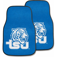 FANMATS 5324 Tennessee State Tigers Front 2-Piece Team Logo Carpet Car Mat Set, Front Row Automotive Floor Mats, Non-Slip Backing, Team Colors