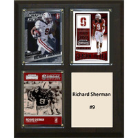 C&I Collectables NCAA Stanford Cardinal Men's Richard Sherman Three Card Plaque, Brown, 8 X10