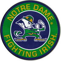 FANMATS 22928 Notre Dame Fighting Irish Roundel Rug - 27in. Diameter - Leprechaun Alternate Logo