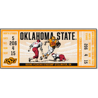 FANMATS 23147 NCAA - Oklahoma State Cowboys Ticket Design Runner Rug - 30in. x 72in. | Sports Fan Area Rug, Home Decor Rug and Tailgating Mat