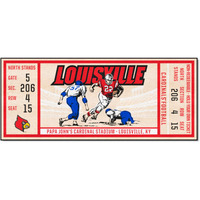 FANMATS 23174 NCAA -Louisville Cardinals Ticket Design Runner Rug - 30in. x 72in. | Sports Fan Area Rug, Home Decor Rug and Tailgating Mat