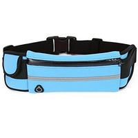 JupiterGear Sports Running Belt and Travel Fanny Pack for Jogging, Cycling and Outdoors with Water Resistant Pockets - Sky Blue