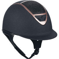 IRH XLT Horse Riding Helmet, Matte Black with Rose Gold Frame, Medium