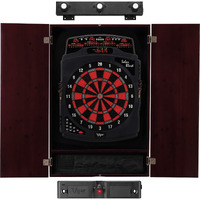 Viper by GLD Products Solar Blast Electronic Dartboard, Metropolitan Mahogany Cabinet, Laser Throw Line Marker & Shadow Buster Dartboard Lights