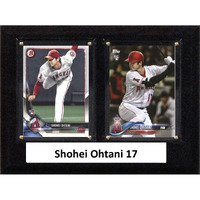 MLB Los Angeles Angels Mens 68OHTANIMLB 6 x8  Shohei Ohtani Los Angeles Angels Two Card Plaque, Brown, N/A