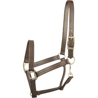 Gatsby Triple Stitched Leather Halter Horse Brown