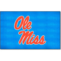 FANMATS 27221 Ole Miss Rebels Ulti-Mat Rug - 5ft. x 8ft. | Sports Fan Area Rug, Home Decor Rug and Tailgating Mat - Alternate Light Blue and  Ole Miss  Script Logo