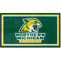 FANMATS 26992 NCAA Northern Michigan Wildcats 3ft. x 5ft. Plush Area Rug | Sports Fan Area Rug, Home Decor Rug and Tailgating Mat