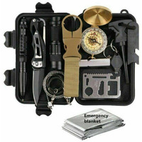 Vista Shops 14 in 1 Outdoor Emergency Survival Gear Kit Camping Tactical Tools SOS EDC Case