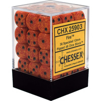 Chessex Manufacturing 25903 Fire Speckled - 6 Sided 12 mm Dice Set Of 36 by Chessex Manufacturing