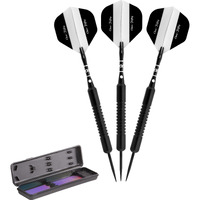 Elkadart unisex adult Elkadart One Fifty Steel Tip Darts with Storage Travel Case 22 Grams, Black, 22g US