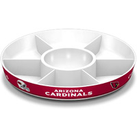 Fremont Die NFL Arizona Cardinals Party Platter, 14.5  Diameter, 14.5  Diameter, White/Team Colors