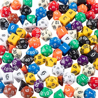 Monster Gaming 200 Dice Value Pack - 10 Multi-Colored Assorted Polyhedral Die, Compatible with Dungeons Dragons, MTG Magic, RPG DND & Board Games- Includes D4, D6, D8, D10, D12, D20