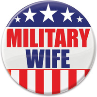 Beistle BT020 Patriotic Military Wife  Cardstock Button, Multicolor