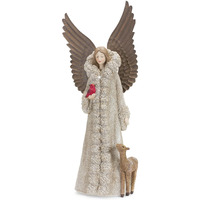 Melrose 83478 Angel with Deer, 16.5-inch Height, Resin