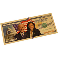 blinkee Joe Bidden Kamala Harris Tandem 24k Gold Plated Bill Collectible Banknotes for Decoration